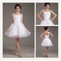 New Style Hot Sale Ball Gown White Lace Strapless Sexy Short Lace Wedding Dresses 2014 with Jacket